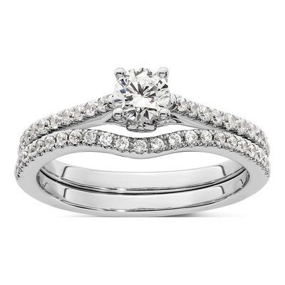 14K White Gold Diamond Engagement Ring Semi-Mount – view 8