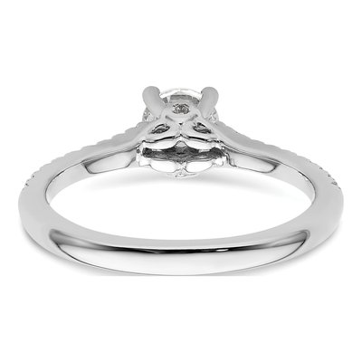 14K White Gold Diamond Bridal Engagement Ring Semi-Mount – view 6