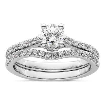 14K White Gold Diamond Bridal Engagement Ring Semi-Mount – view 8