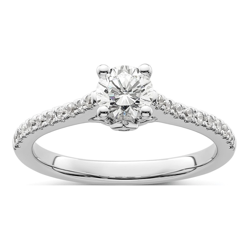14K White Gold Diamond Bridal Engagement Ring Semi-Mount