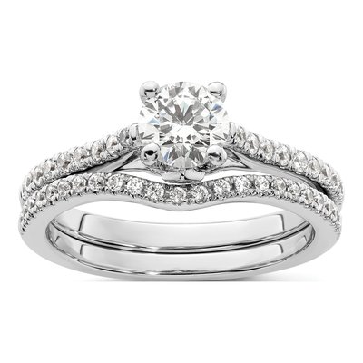 14K White Gold Diamond Engagement Ring Semi-Mount – view 8