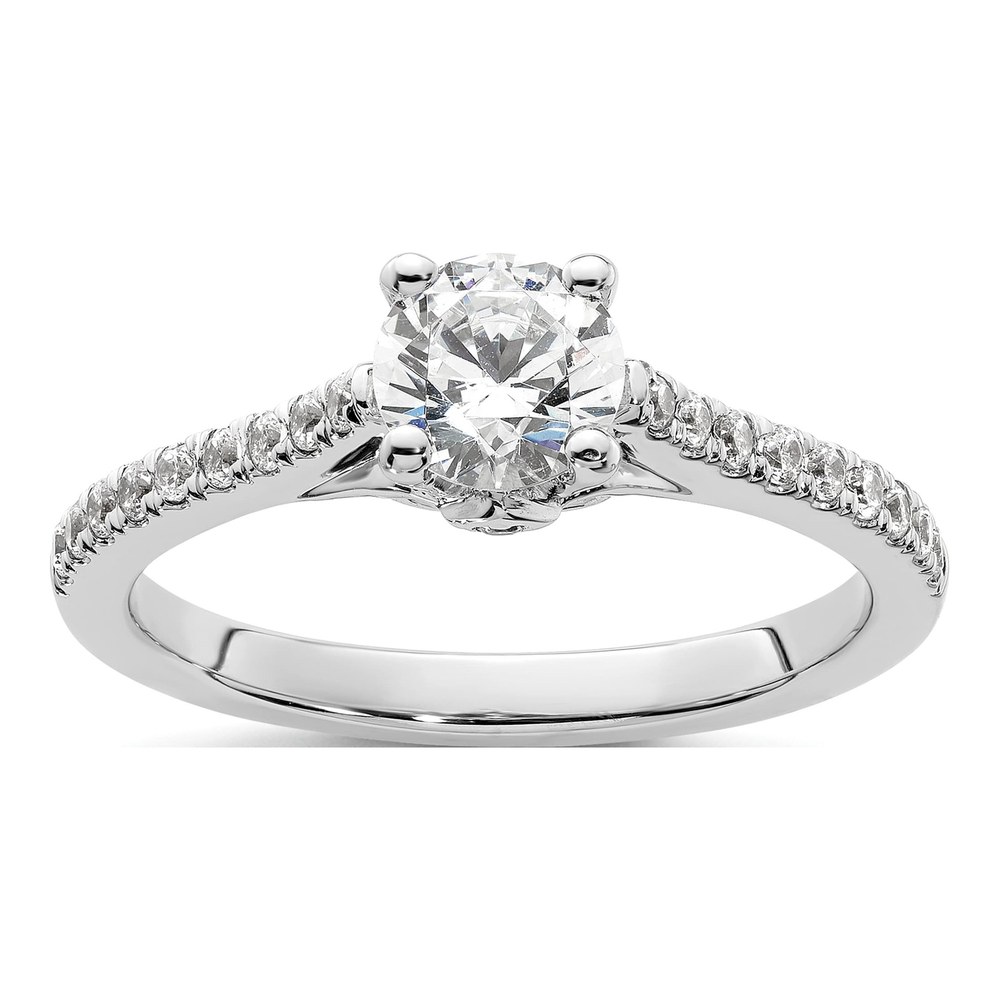 14K White Gold Diamond Semi-Mount Engagement Ring
