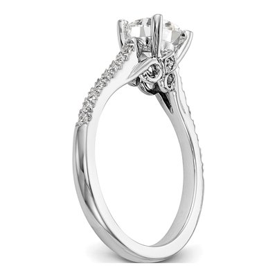 14K White Gold Diamond Engagement Ring Semi-Mount – view 6