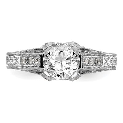 14K White Gold Diamond Engagement Ring Semi-Mount – view 4