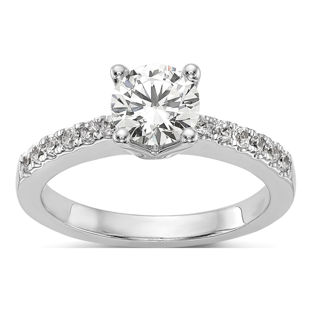 14K White Gold Diamond Engagement Ring Semi-Mount