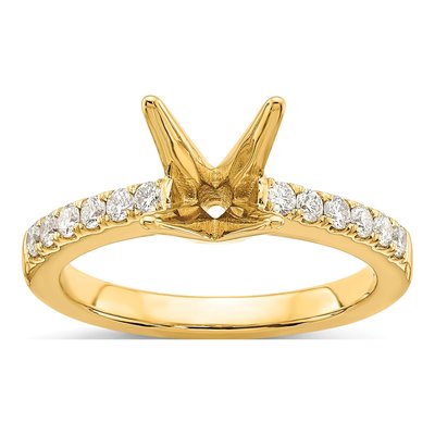 14K Yellow Gold Diamond Engagement Ring Semi-Mount – view 3