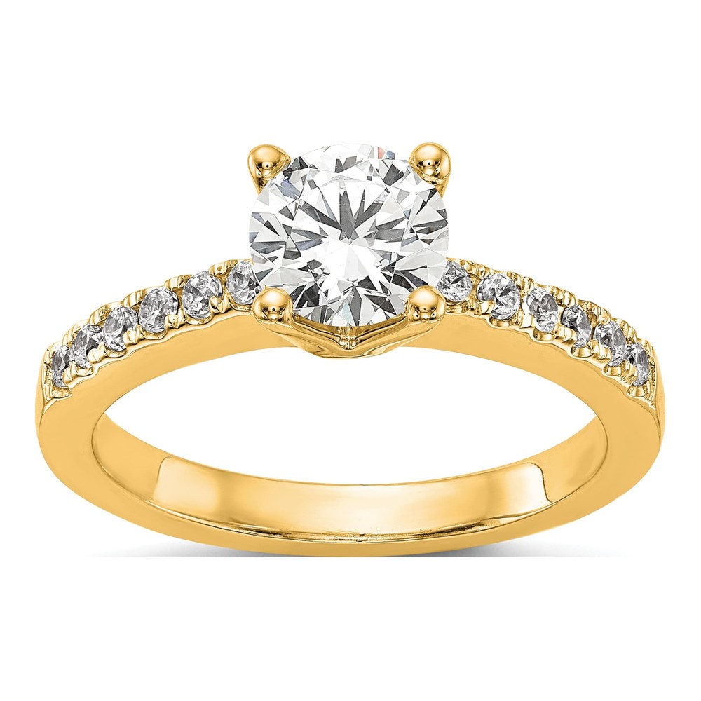 14K Yellow Gold Diamond Engagement Ring Semi-Mount