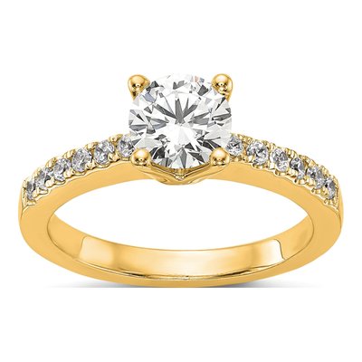 14K Yellow Gold Diamond Engagement Ring Semi-Mount