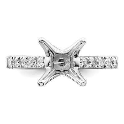 14K White Gold Diamond Engagement Ring Semi-Mount – view 4