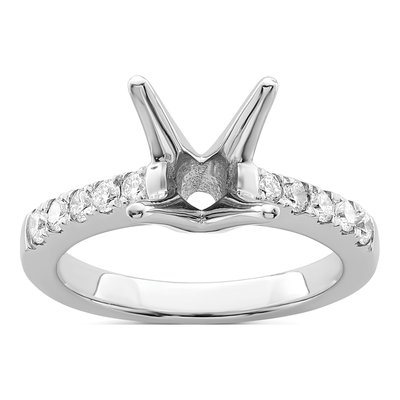 14K White Gold Diamond Engagement Ring Semi-Mount – view 8
