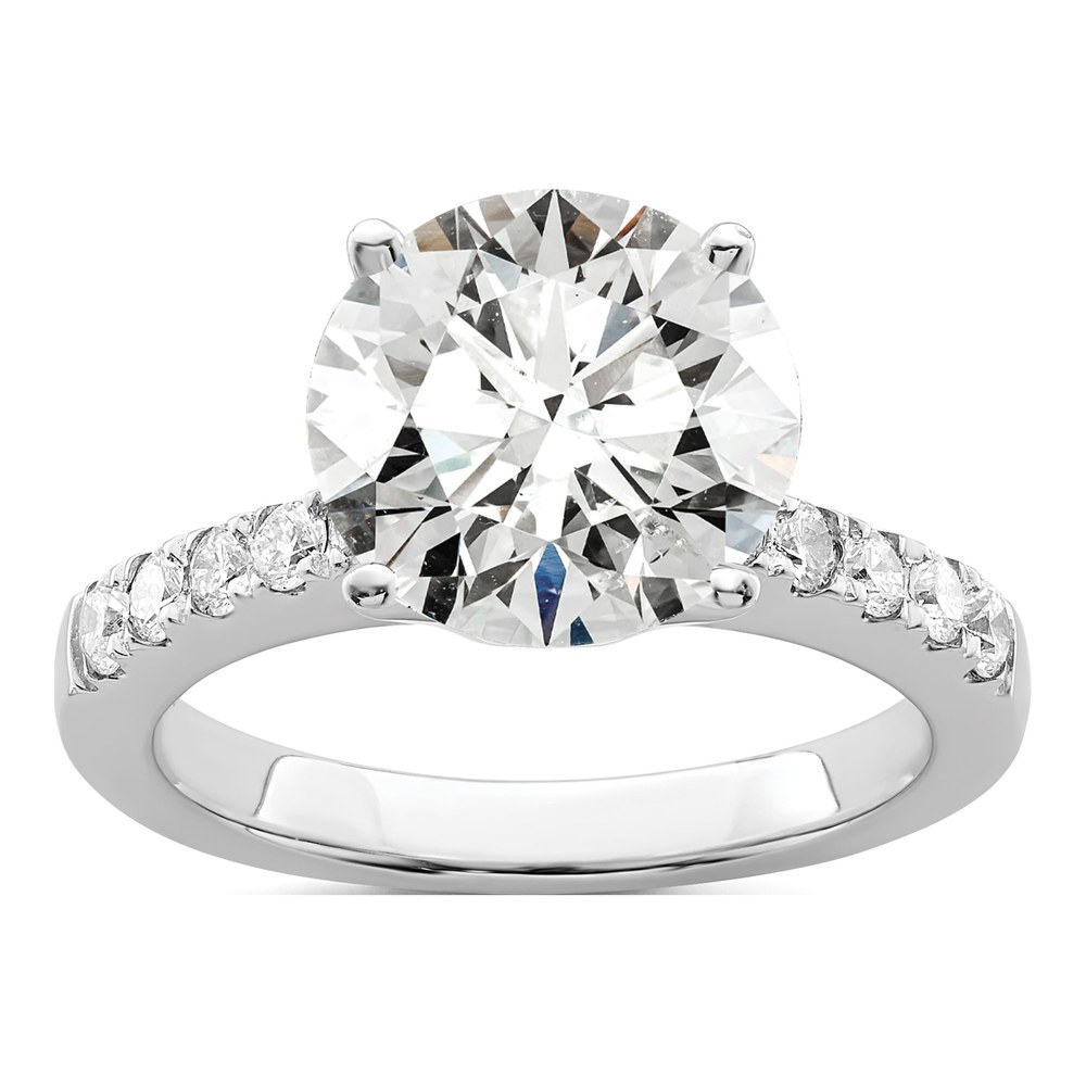 14K White Gold Diamond Engagement Ring Semi-Mount