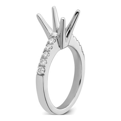 14K White Gold Lab-Grown Diamond Round Engagement Ring Semi-Mount – view 7