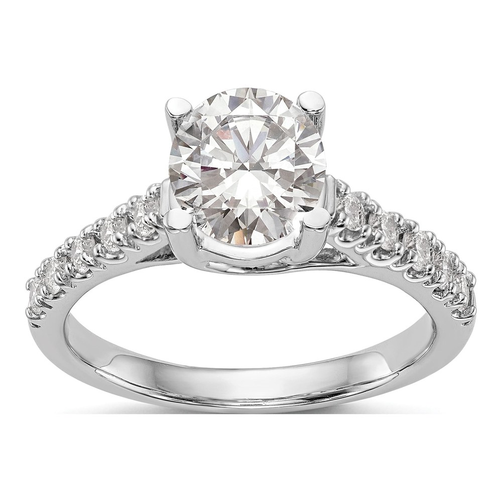 14K White Gold Rhodium-Plated Engagement Ring Mounting
