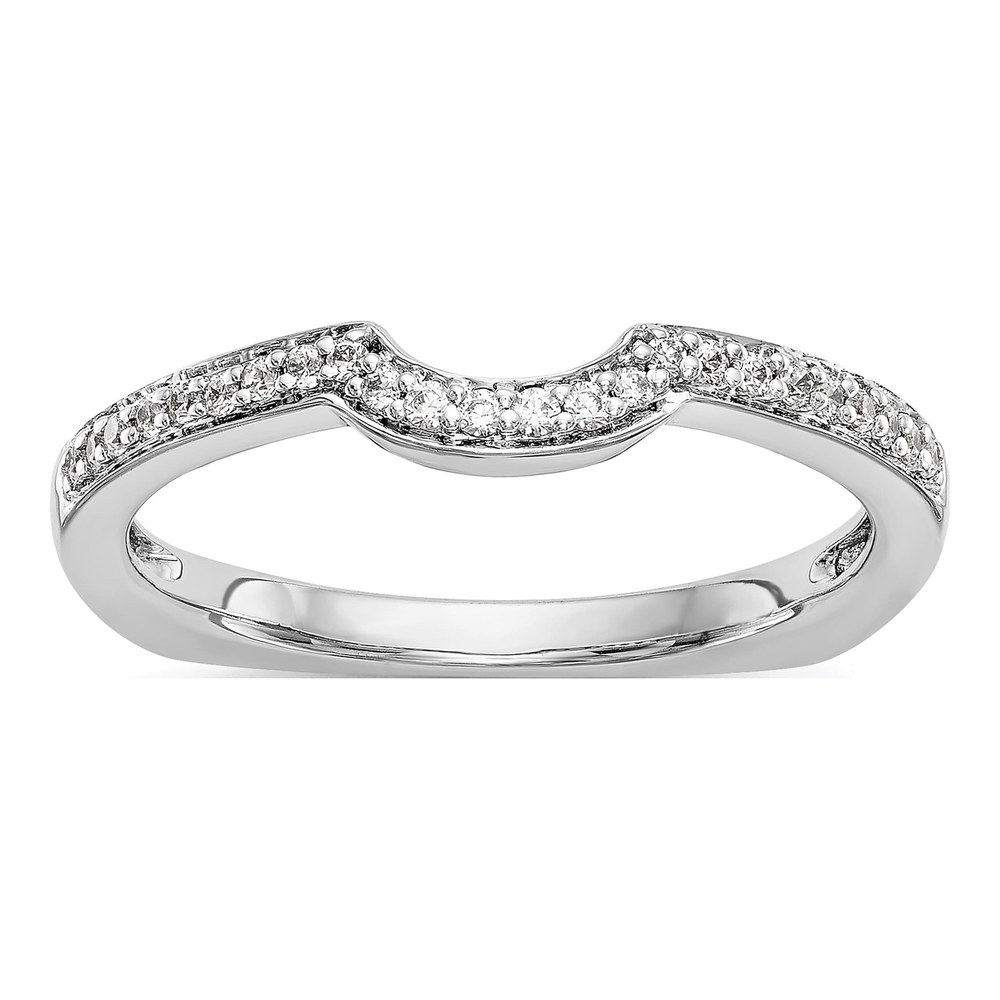 14K White Gold 1/8 ct tw Diamond Wedding Band