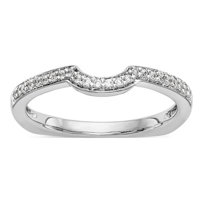 14K White Gold 1/8 ct tw Diamond Wedding Band