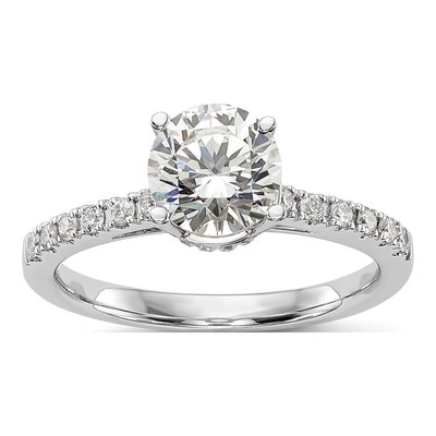 14K White Gold Engagement Ring Mounting