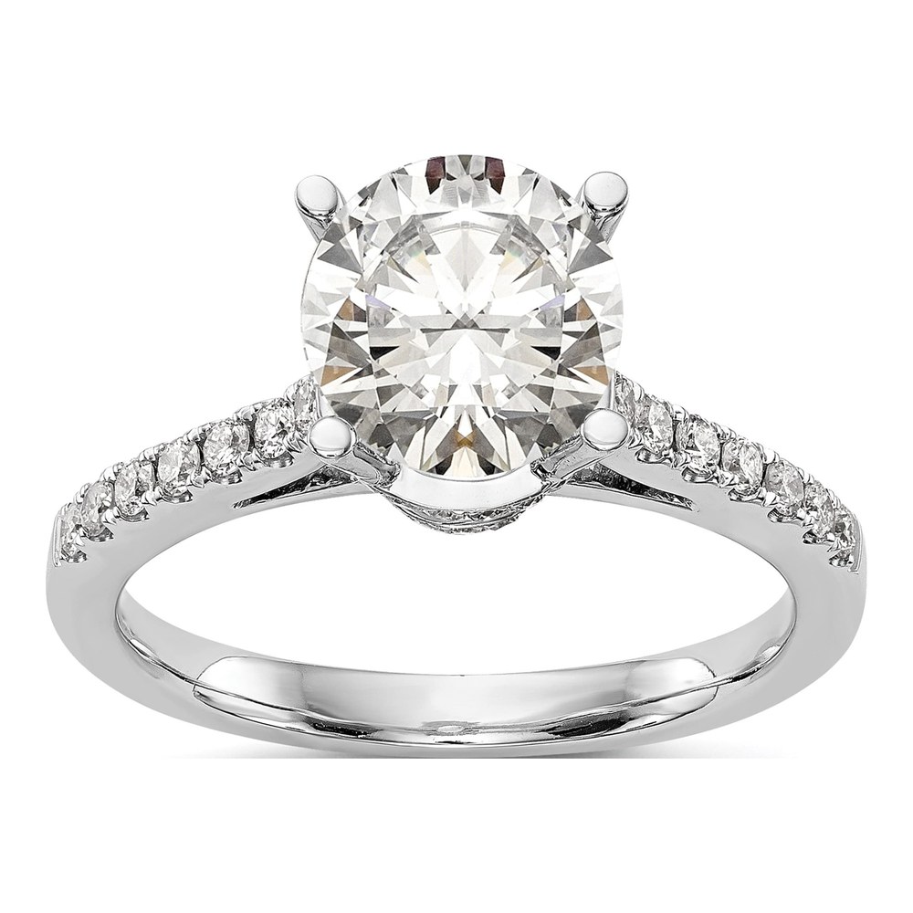 14K White Gold Diamond Semi Mount Engagement Ring