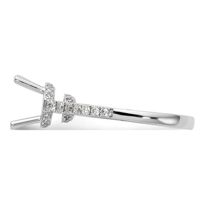 14K White Gold Diamond Engagement Ring Semi-Mount – view 3