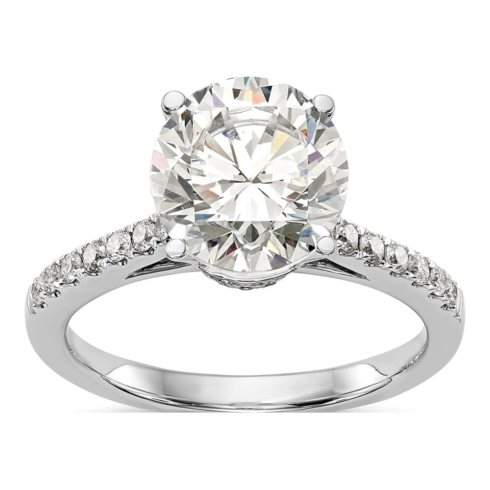 14K White Gold Diamond Engagement Ring Semi-Mount