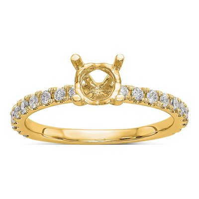 14K Yellow Gold Lab-Grown Diamond Engagement Ring Semi-Mount – view 4