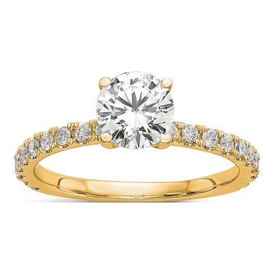 14K Yellow Gold Lab-Grown Diamond Engagement Ring Semi-Mount