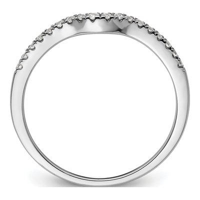 14K White Gold 1/8 ct tw Diamond Contoured Wedding Band – view 4