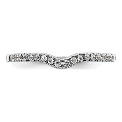 14K White Gold 1/8 ct tw Diamond Contoured Wedding Band – view 6