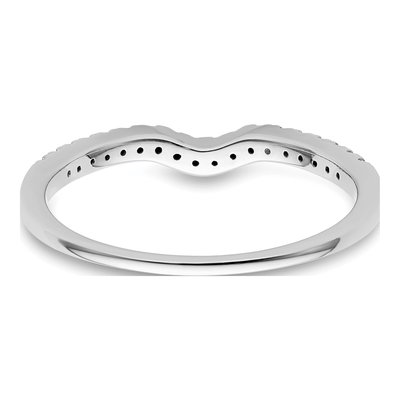 14K White Gold 1/8 ct tw Diamond Contoured Wedding Band – view 7