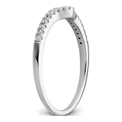 14K White Gold 1/8 ct tw Diamond Contoured Wedding Band – view 8