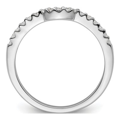 14K White Gold 1/8 ct tw Diamond Contoured Wedding Band – view 4