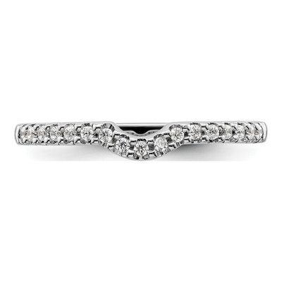 14K White Gold 1/8 ct tw Diamond Contoured Wedding Band – view 6