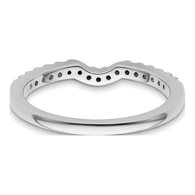 14K White Gold 1/8 ct tw Diamond Contoured Wedding Band – view 7
