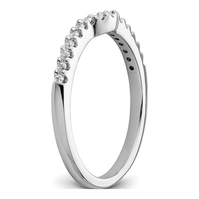 14K White Gold 1/8 ct tw Diamond Contoured Wedding Band – view 8