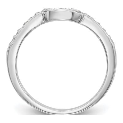 14K White Gold 1/8 ct tw Diamond Contoured Wedding Band – view 3