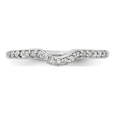 14K White Gold 1/8 ct tw Diamond Contoured Wedding Band – view 5