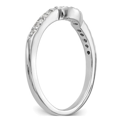 14K White Gold 1/8 ct tw Diamond Contoured Wedding Band – view 7