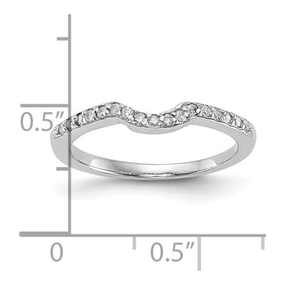 14K White Gold 1/8 ct tw Diamond Contoured Wedding Band – view 8