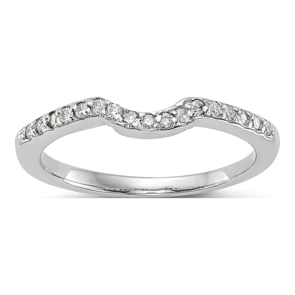 14K White Gold 1/8 ct tw Diamond Contoured Wedding Band