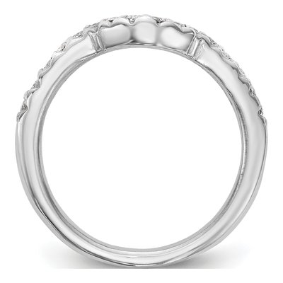 14K White Gold 1/4 ct tw Diamond Contoured Wedding Band – view 3