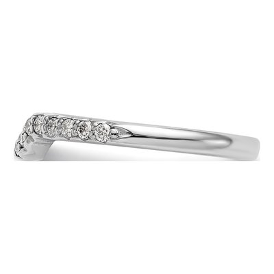 14K White Gold 1/4 ct tw Diamond Contoured Wedding Band – view 4