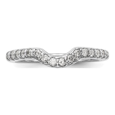 14K White Gold 1/4 ct tw Diamond Contoured Wedding Band – view 5
