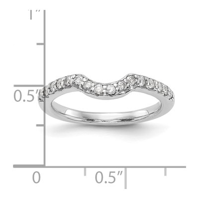 14K White Gold 1/4 ct tw Diamond Contoured Wedding Band – view 8