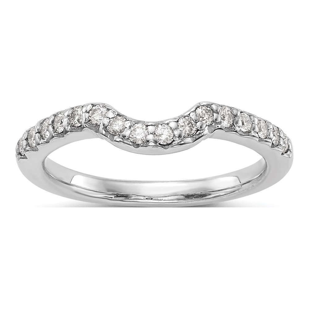 14K White Gold 1/4 ct tw Diamond Contoured Wedding Band