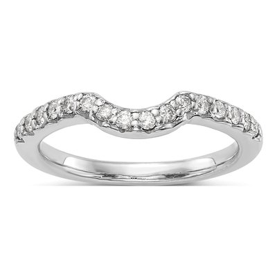 14K White Gold 1/4 ct tw Diamond Contoured Wedding Band