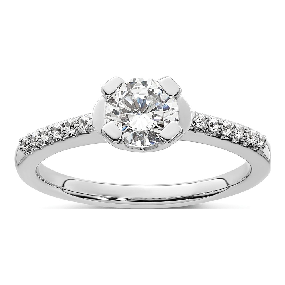 14K White Gold Diamond Semi-Mount Engagement Ring