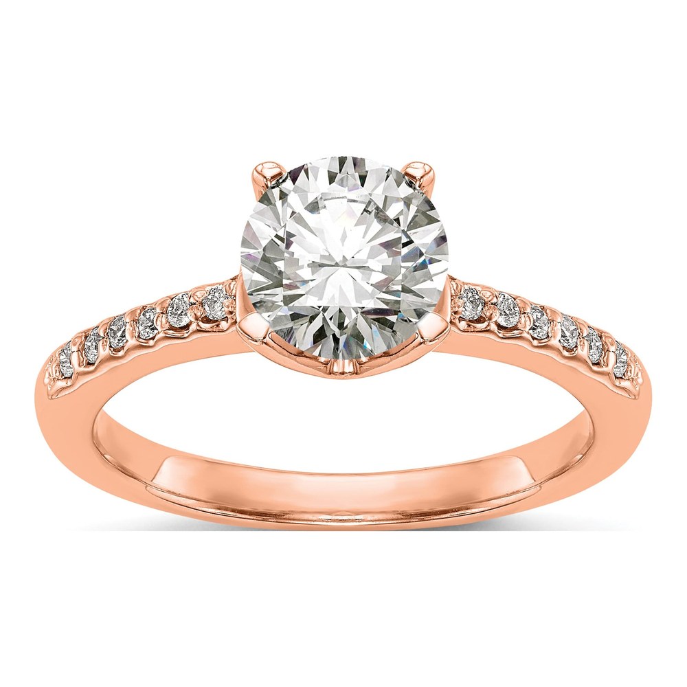 14K Rose Gold Diamond Semi-Mount Engagement Ring
