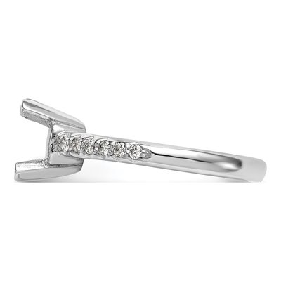 14K White Gold Diamond Engagement Ring Semi-Mount – view 3