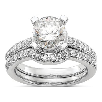 14K White Gold Diamond Engagement Ring Semi-Mount – view 7