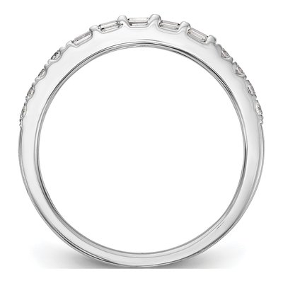 14K White Gold 1/4 ct tw Diamond Contoured Wedding Band – view 3