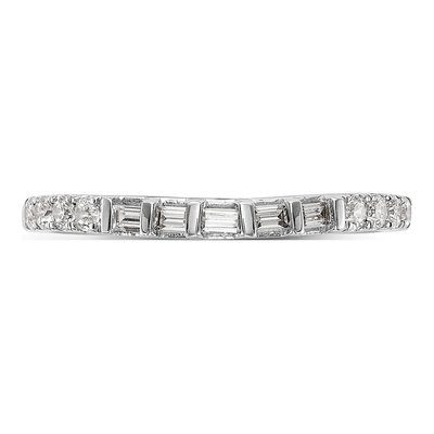 14K White Gold 1/4 ct tw Diamond Contoured Wedding Band – view 5